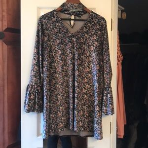 HIPPIE CHICK CRUSHED VELVET FLORAL DRESS